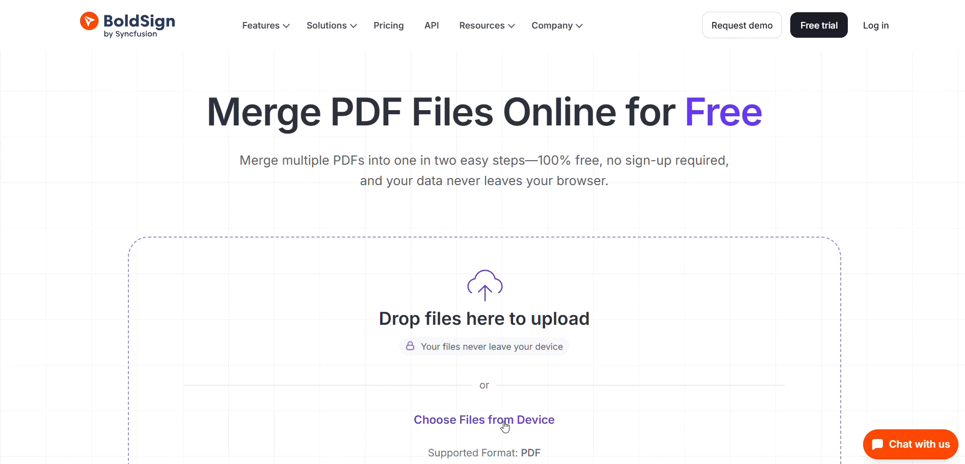 BoldSign's Free PDF Merge Tool