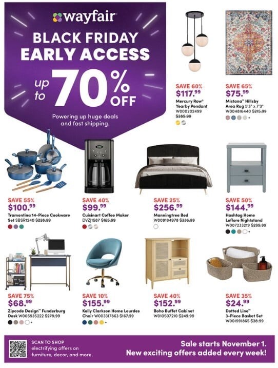 Wayfair Bestseller Black Friday Email Example