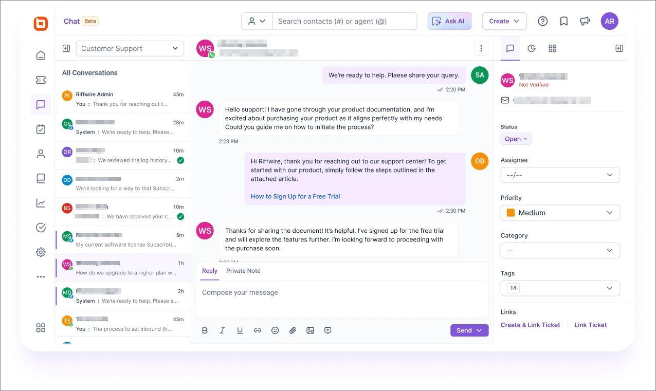Omnichannel inbox
