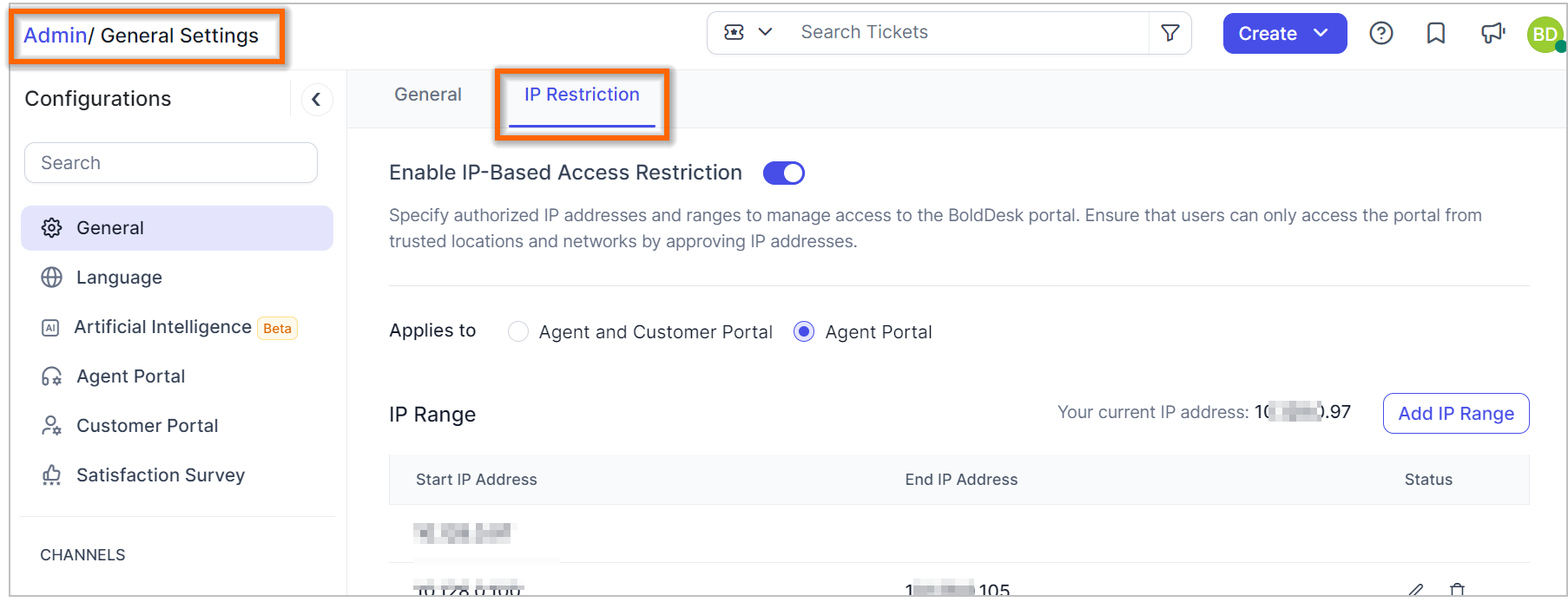 IP restriction rules