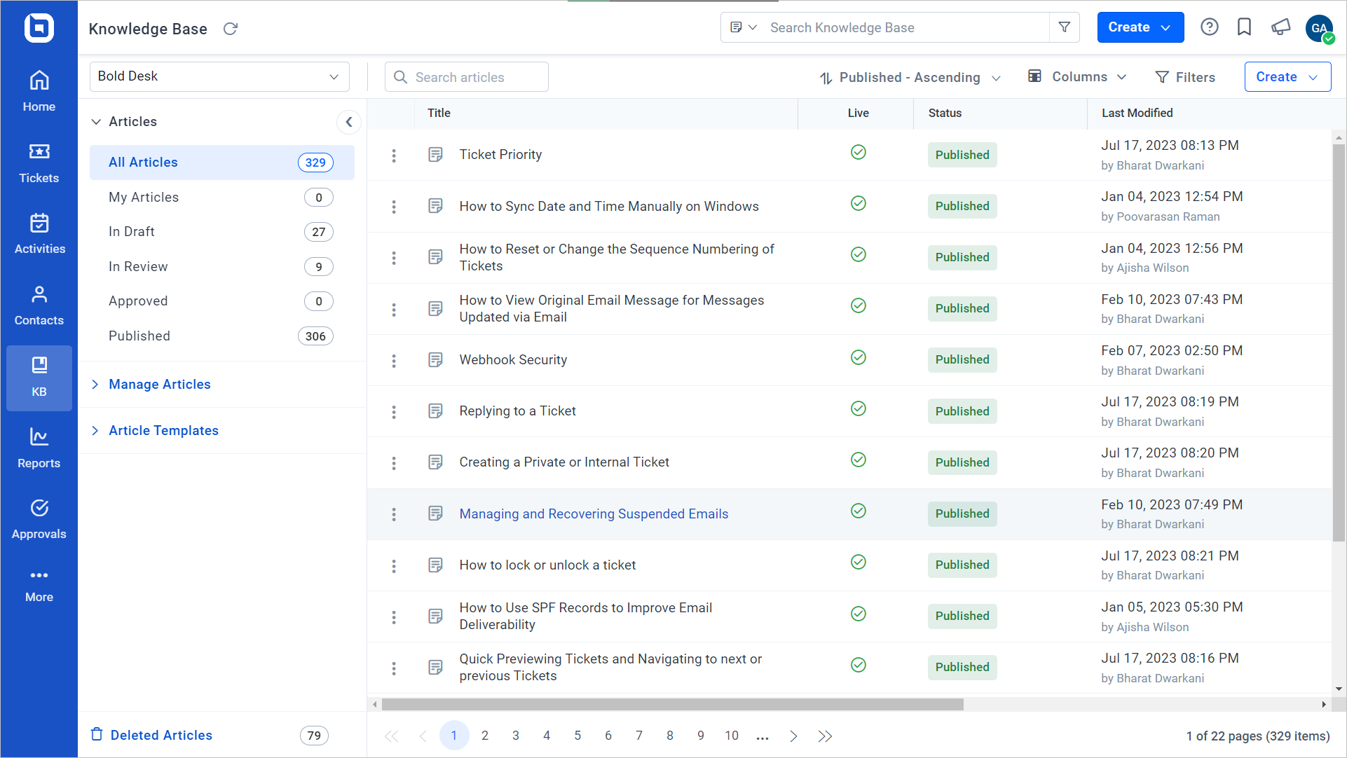 Knowledge base as a customer service channel