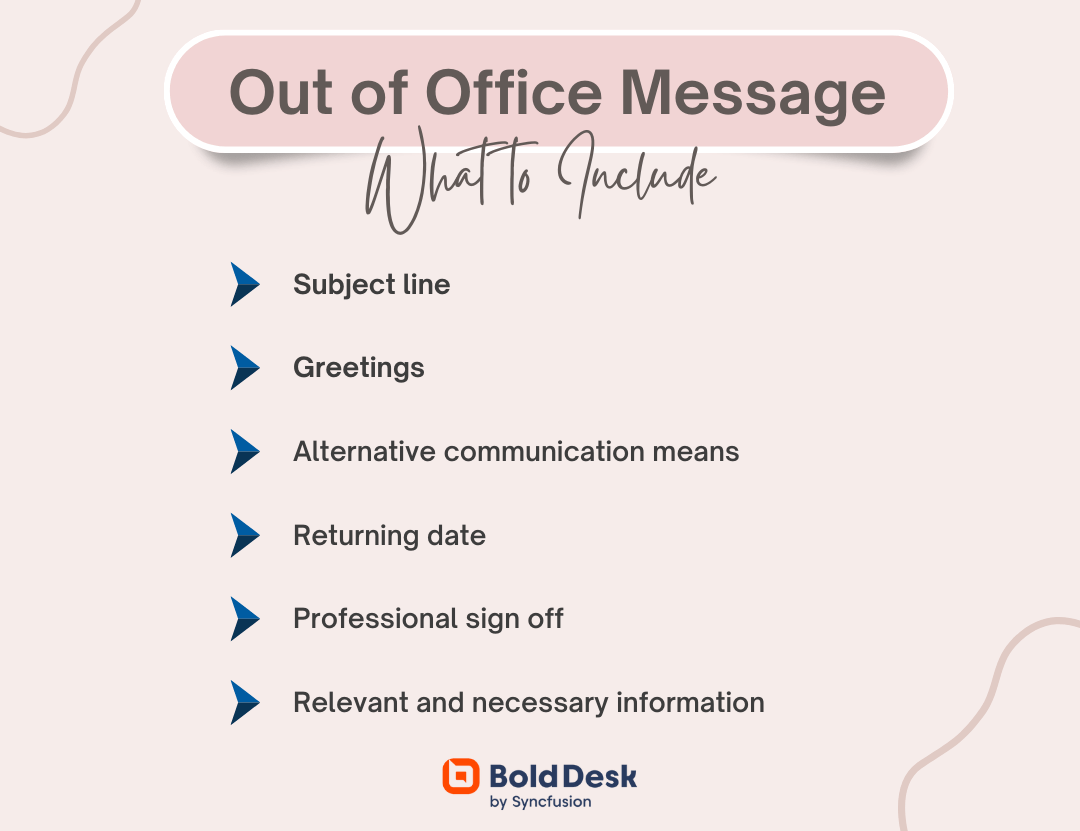 What to include in an out-of-office message