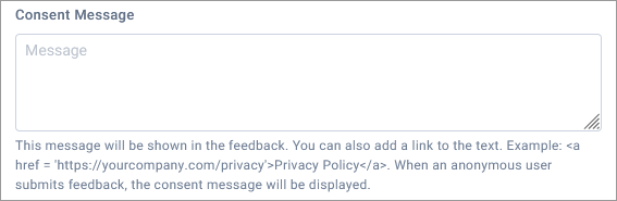 Option to modify the article feedback consent message