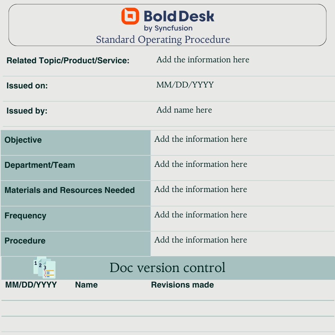 Standard operating procedure template