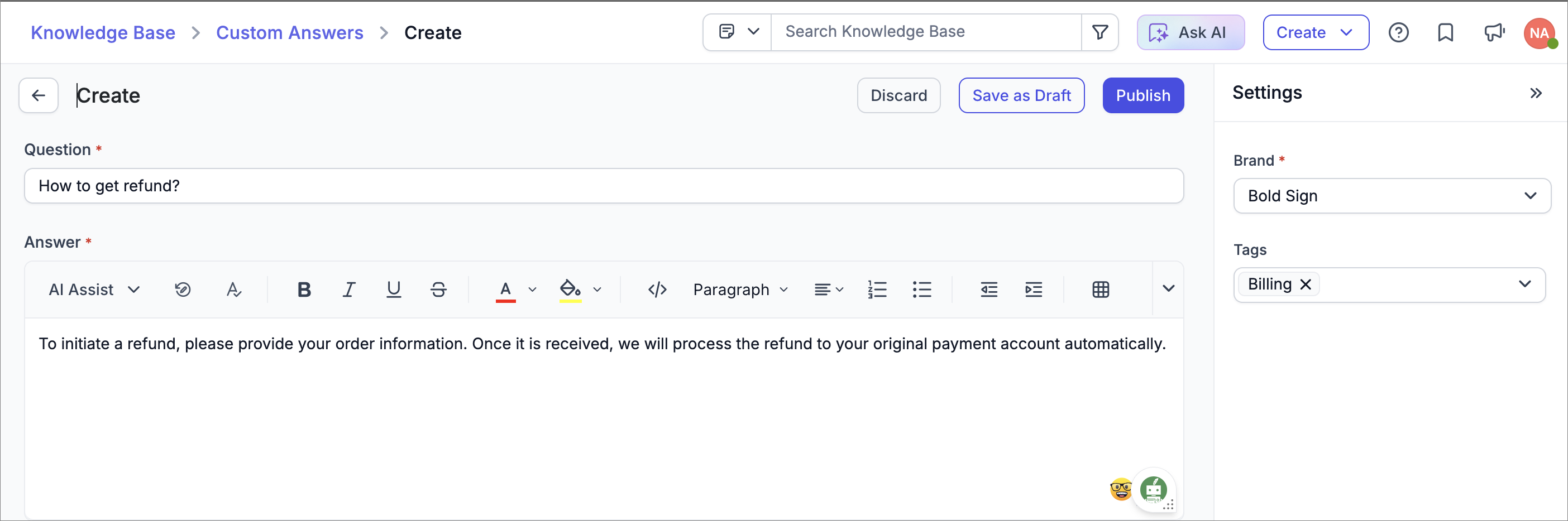 Boost the AI copilot’s intelligence with custom responses