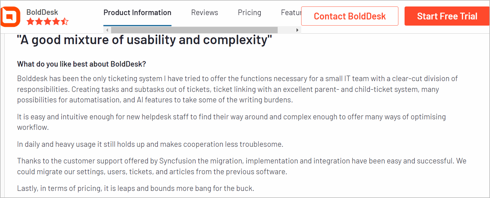 Customer feedback