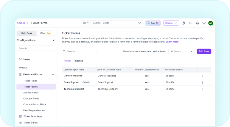 Create and Manage Multiple Ticket Forms for Better Support